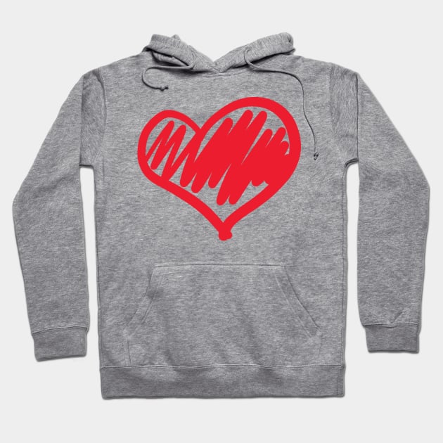 big heart hand drawn Hoodie by HBfunshirts